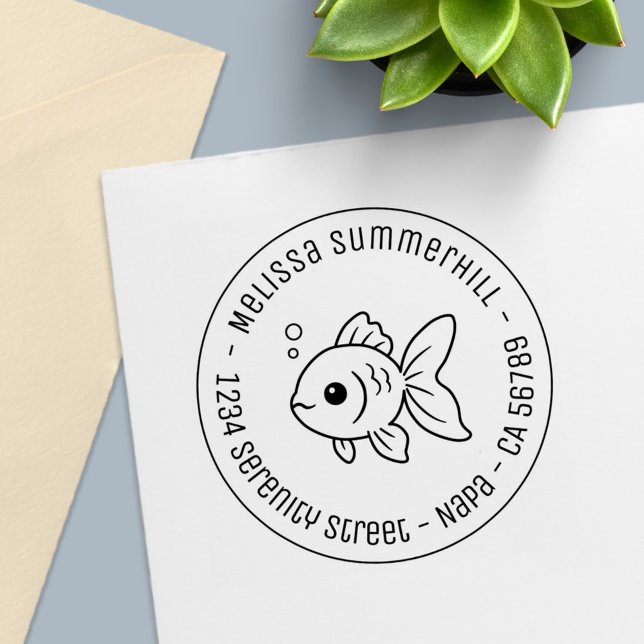 Goldfish Round Address Permastempel (Von Creator hochgeladen)
