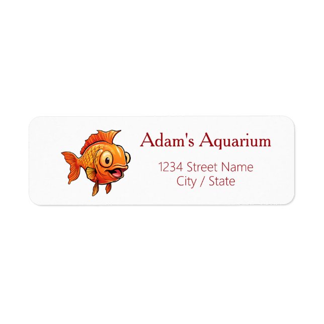 Goldfish Rücksendeadressen-Aufkleber (Vorne)
