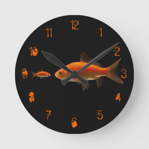 Goldfish Runde Wanduhr