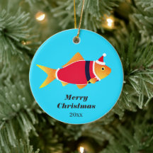 Goldfish Santa Fish Animal Christmas