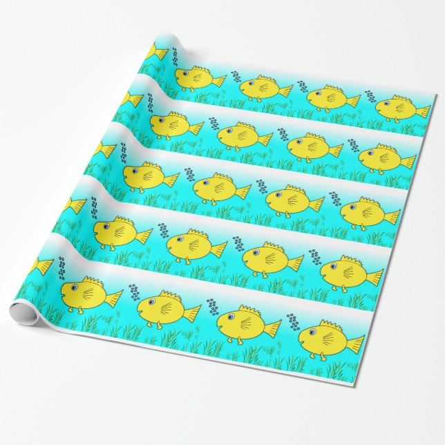 Goldfish schwimmen geschenkpapier (Ungerollt)