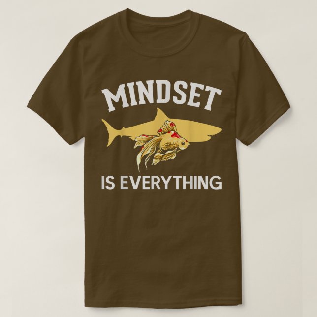 Goldfish Shark Mindset Motivation T-Shirt (Design vorne)