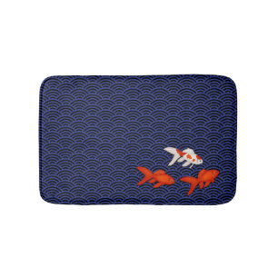 Goldfish über Seigaiha Pattern Japanisch Badematte