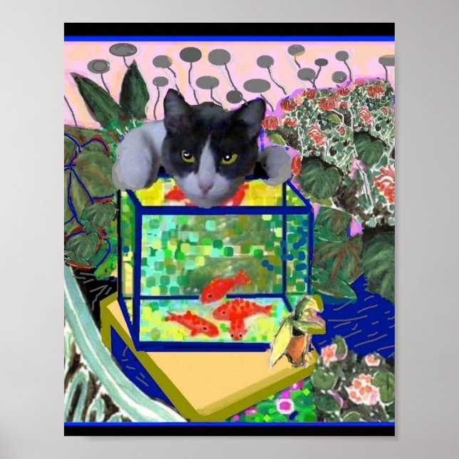 Goldfish und Sheba Parody, Cat Art Poster (Vorne)