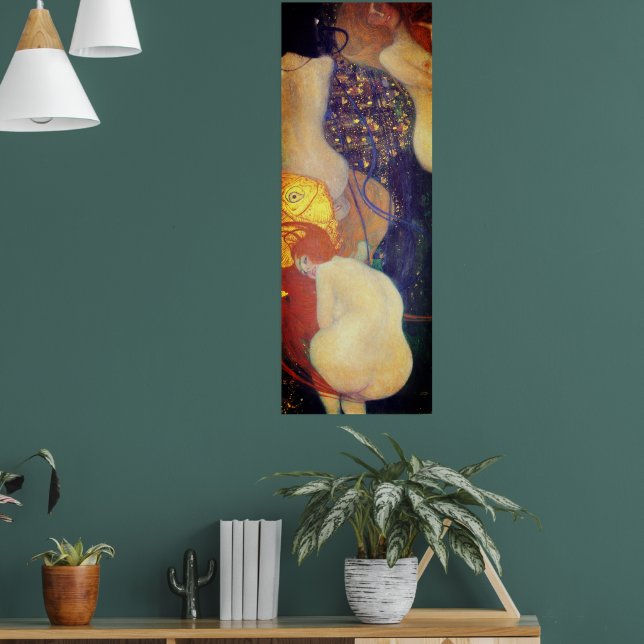 Goldfish von Gustav Klimt Poster (Wohnzimmer 1)