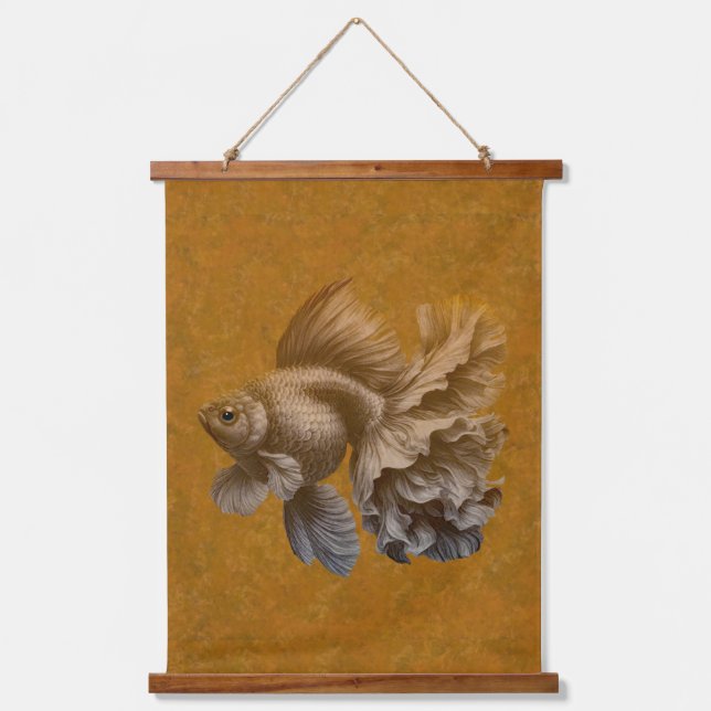 Goldfish Wandteppich Mit Holzrahmen (Vorderseite)