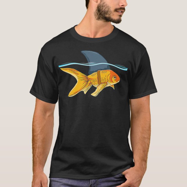 Goldfish with Fin Shark Funny Fish T-Shirt (Vorderseite)