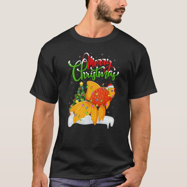 Goldfish  Xmas Decorations Santa Goldfish Christma T-Shirt (Vorderseite)