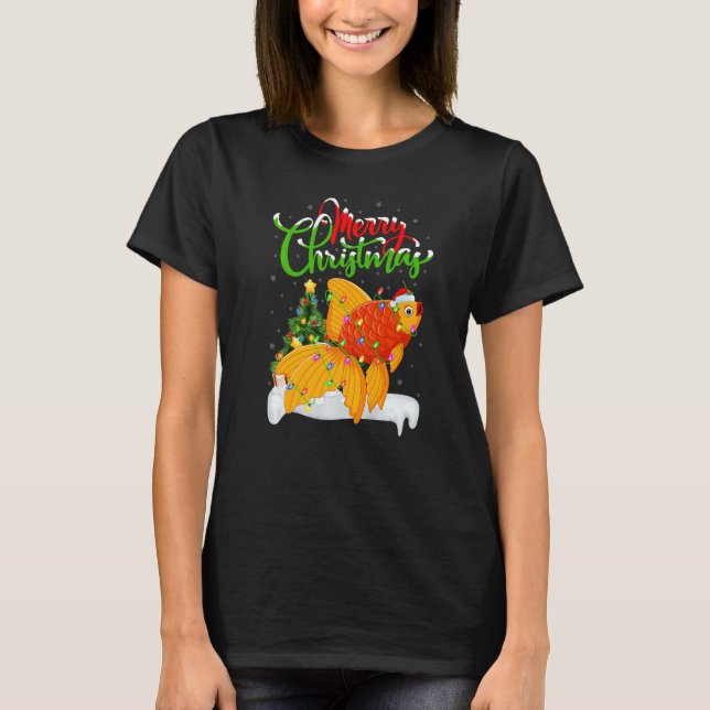 Goldfish  Xmas Decorations Santa Goldfish Christma T-Shirt (Vorderseite)