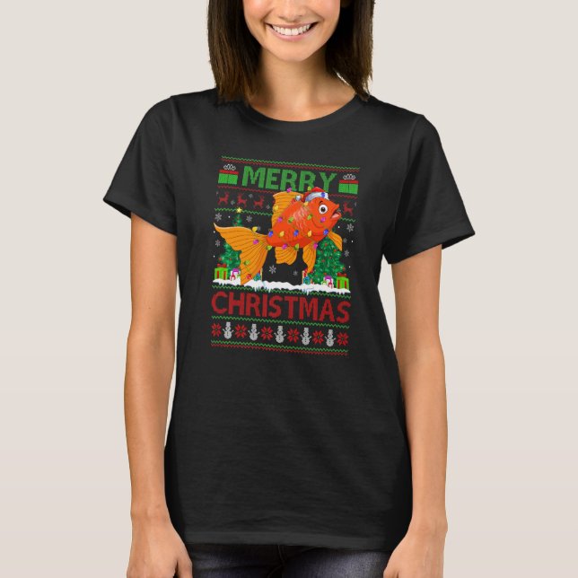 Goldfish  Xmas Tree Ugly Santa Goldfish Christmas T-Shirt (Vorderseite)