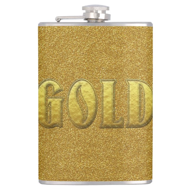 Goldflasche Flachmann (Vorderseite)