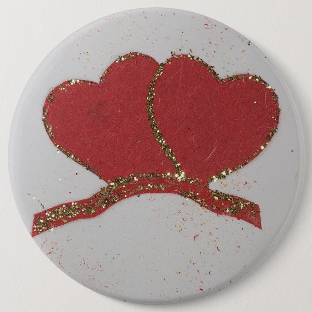 Goldfleck des roten Herzens Button (Vorderseite)