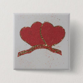 Goldfleck des roten Herzens Button