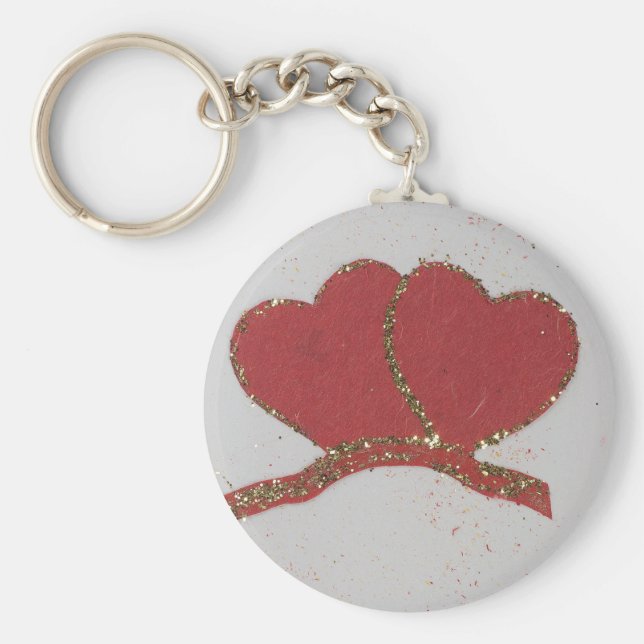 Goldfleck des roten Herzens Schlüsselanhänger (Vorne)