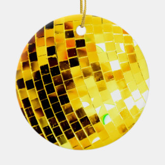 Goldflippiger Disco-Ball Keramikornament