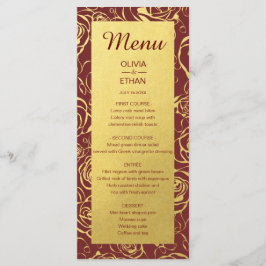 Goldflora auf Burgund Menükarte