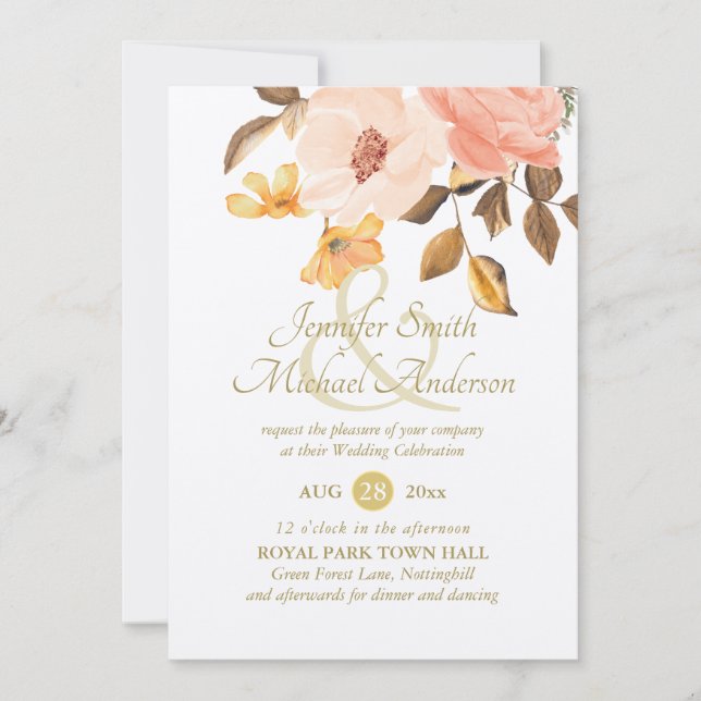 Goldflorale-Bouquet-Hochzeitsfeier für Korallen (Vorderseite)