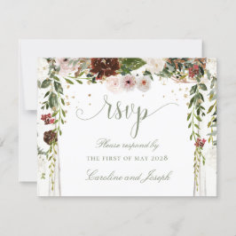 Goldflorale Chuppah Canopy Hochzeit RSVP Karte