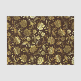 Goldflorale Damaskus und benutzerdefinierter braun Seidenpapier