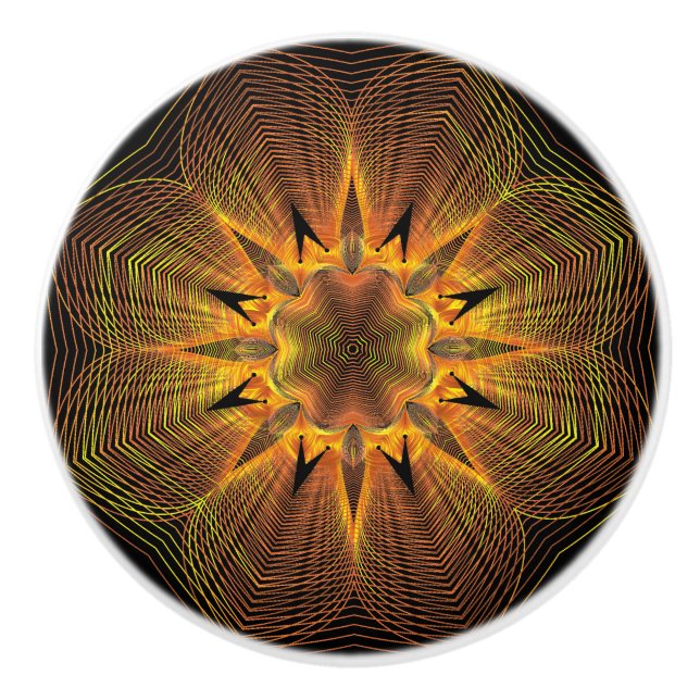 Goldflorale Keramik Möbelknöpfe Keramikknauf (Vorderseite)