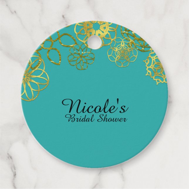 Goldflorale Mandalase Hochzeiten Brautparty Party Geschenkanhänger (Vorderseite)