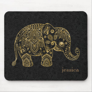 Goldflorale Paisley Elephant Illustration Mousepad