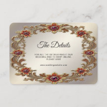 Goldflorale Rahmen mit Roten Steinen - Details