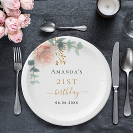 Goldflorchen der Rose Eukalyptus Pappteller