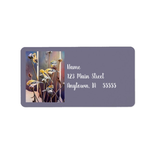 Goldflossen und getrocknete Wasserfarben Adressaufkleber (Vorne)