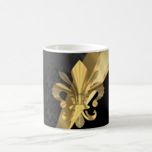 Goldflöte von Lys in schwarz Tasse