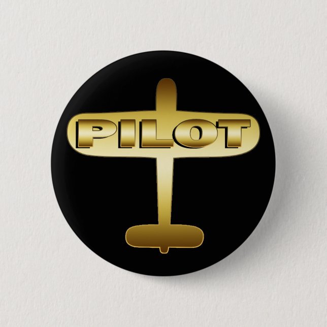 GOLDflugzeug-PILOT Button (Vorderseite)