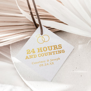 Goldfoil 24 Stunden und Counting Hochzeit Probe Geschenkanhänger