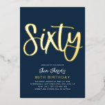 Goldfoil 60. Geburtstagsfeier | Sechzigste Folieneinladung<br><div class="desc">Gold Foil 60. Geburtstag Einladung. Bereit,  von dir personalisiert zu sein!</div>