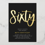 Goldfoil 60. Geburtstagsfeier | Sixtieth Foil Folieneinladung<br><div class="desc">Gold Foil 60. Geburtstag Einladung. Bereit,  von dir personalisiert zu sein!</div>