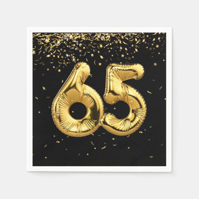 Goldfoil 65 Balloons und Confetti Napkins Serviette (Vorderseite)