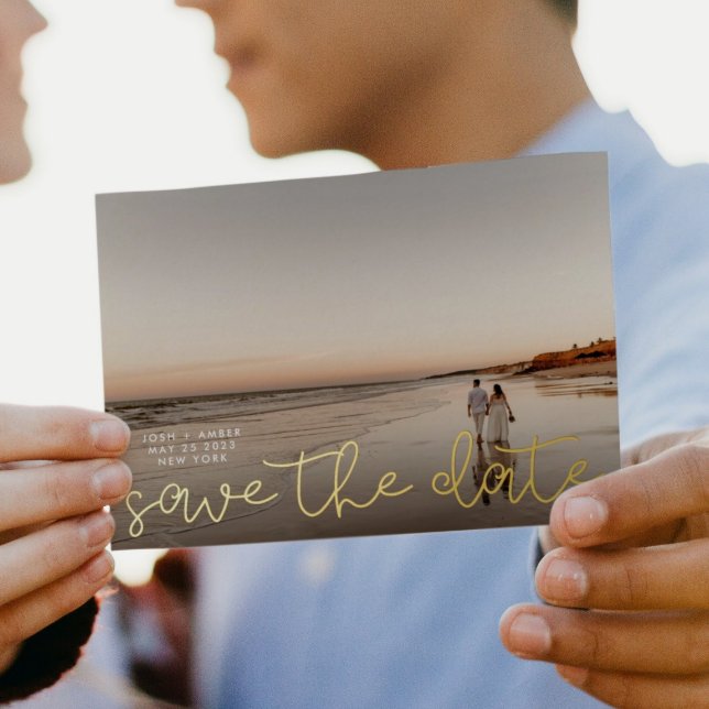 Goldfoil-Ankündigung Save the Date Karte (Von Creator hochgeladen)