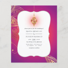 Goldfoil Arabian Bollywood Einladung zur Hochzeit Flyer