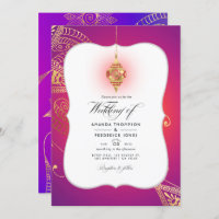 Goldfoil Arabian Bollywood Wedding Foto Invitati