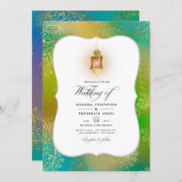 Goldfoil Arabian Bollywood Wedding Foto Invitati