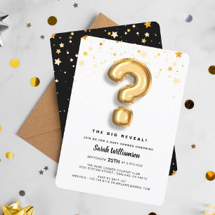 Goldfoil-Ballon-Brief und Confetti Einladung