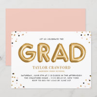 Goldfoil Ballon Confetti Dots Graduation Party