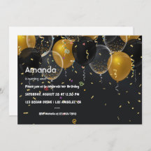 Goldfoil Ballon und Confetti Geburtstag