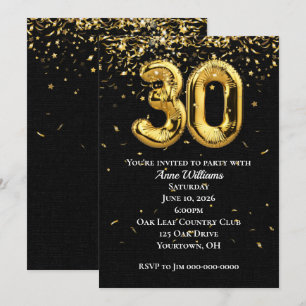 Goldfoil Balloons 30. Geburtstagsfeier Party Einla Einladung