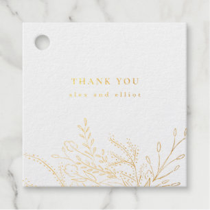 Goldfoil Bloral Bouquet Wedding Geschenkanhänger