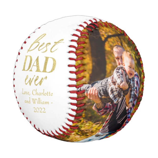 Goldfoil Typografie Vatertag Baseball (Schrägansicht)