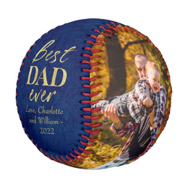 Goldfoil Typografie Vatertag Baseball (Schrägansicht)