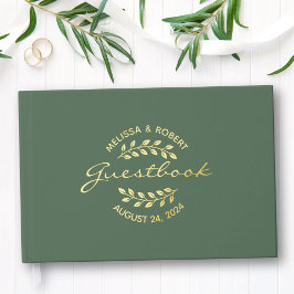 Goldfoildrama bei Grüner Hochzeit Gästebuch