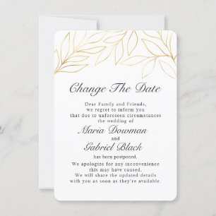 Goldfoliage Hochzeitverschiebung Rette die Save The Date
