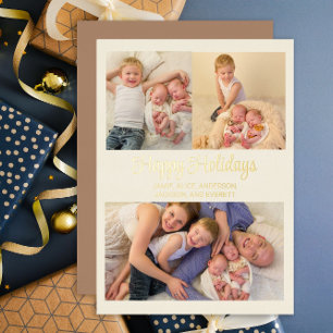 Goldfolie 3 Foto Frohe Feiertage Familie