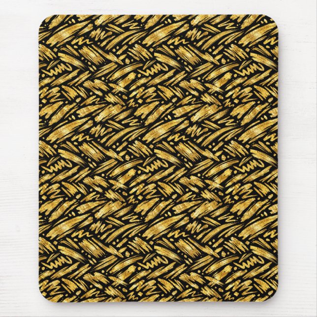 Goldfolie abstraktes Muster Mousepad (Vorne)